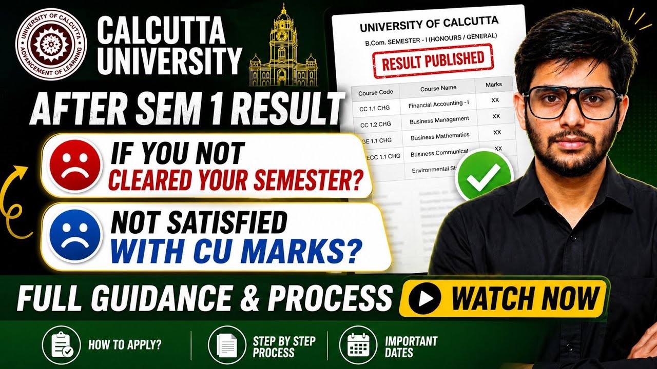 CU Sem 1 Result 2025 | What To Do If You Fail ? Review FSI & Next Process BA/BSc/BCom (All Colleges)