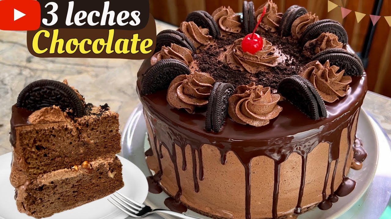 🔴PASTEL 3LECHES de CHOCOLATE HÚMEDO y ESPONJADITO Dulce Hogar Recetas 💕