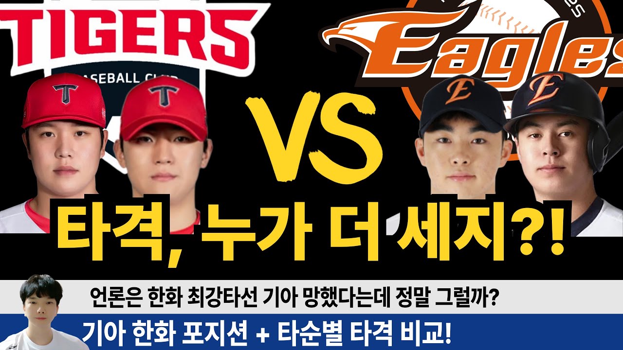 기아 한화 포지션별 타순별 완벽 비교! 2년 데이터로 war  wrc+ 수비지표 완벽 분석! #기아타이거즈 #갸티비 #사이다타이거즈 #김도영 #한화이글스 #이글스tv #노시환
