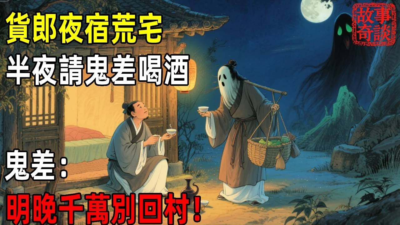 貨郎夜宿荒宅，半夜請鬼差喝酒，鬼差：明晚千萬別回村！「故事奇談」