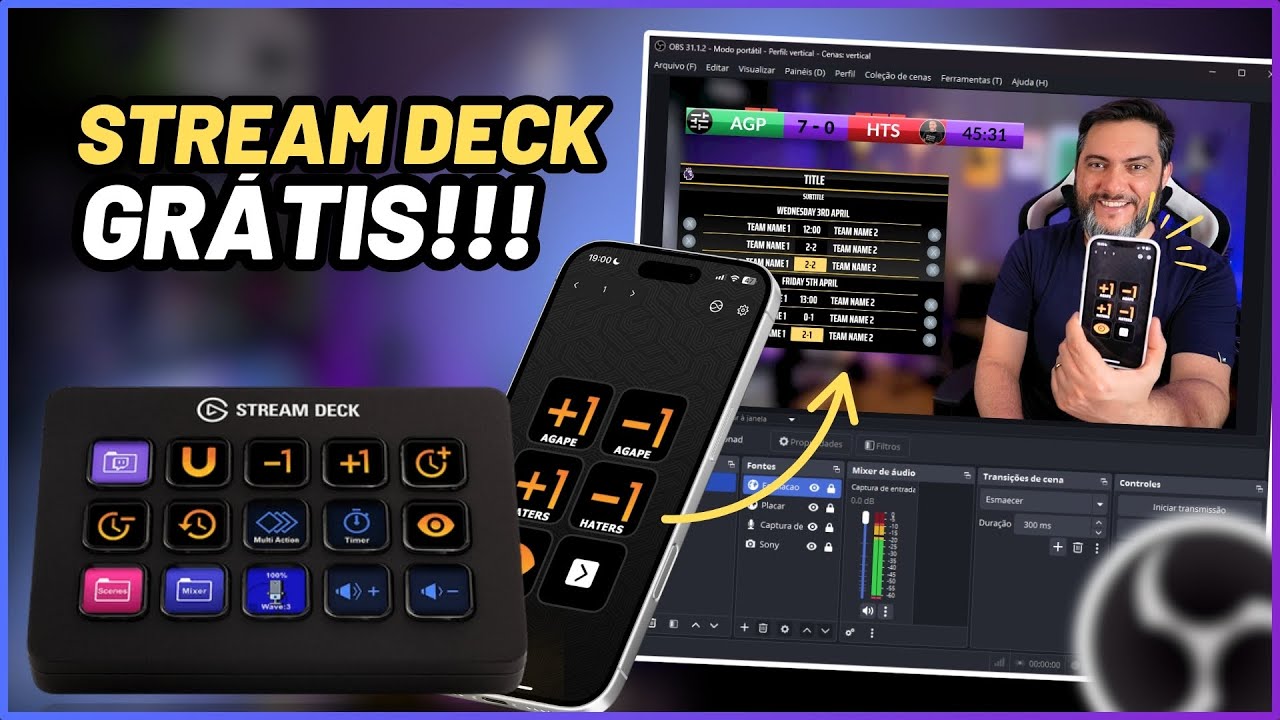 CONTROLE TOTAL!!! Uno Overlays + Stream Deck e Celular como Stream Deck GRATIS
