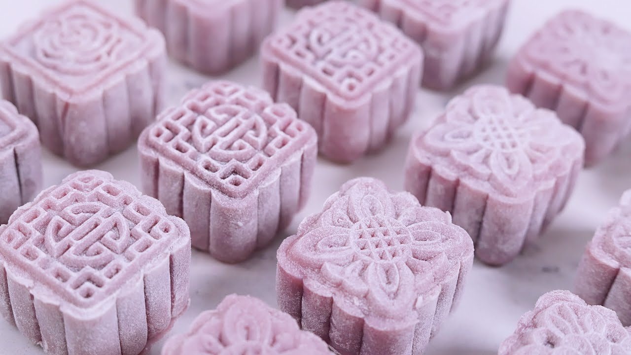 芋泥冰皮月饼，2-3天不变硬 ｜ 自制紫薯芋泥馅