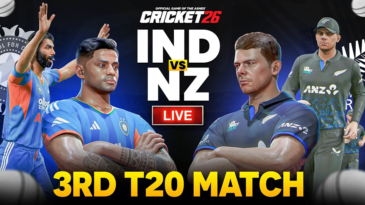 India vs New Zealand - 3rd T20 Match - Cricket 26 Live The Gaming Bunny 