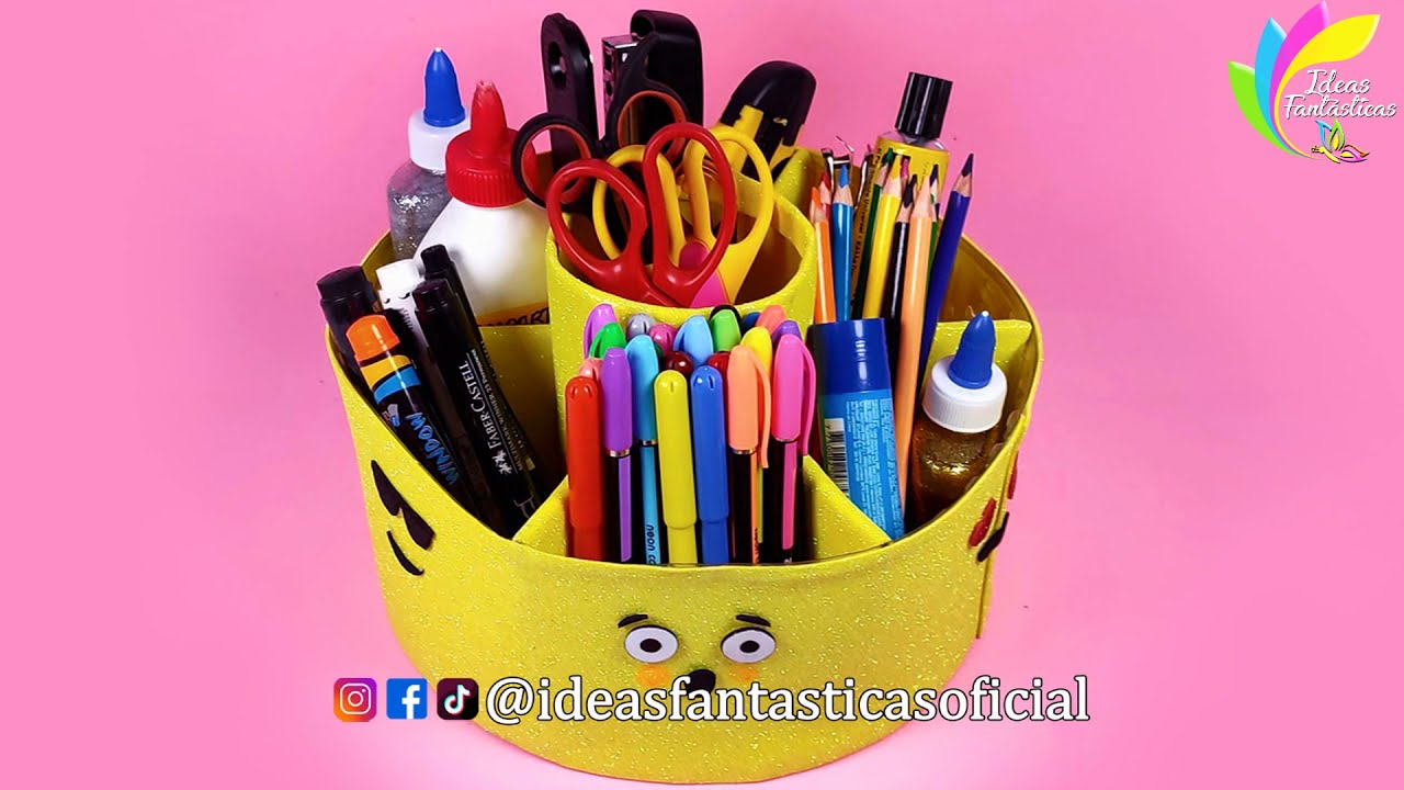 🔴FÁCIL Y ESPECTACULAR ORGANIZADOR EMOJI 😉CON ENVASE DE TORTA - FANTÁSTICAS MANUALIDADES RECICLANDO