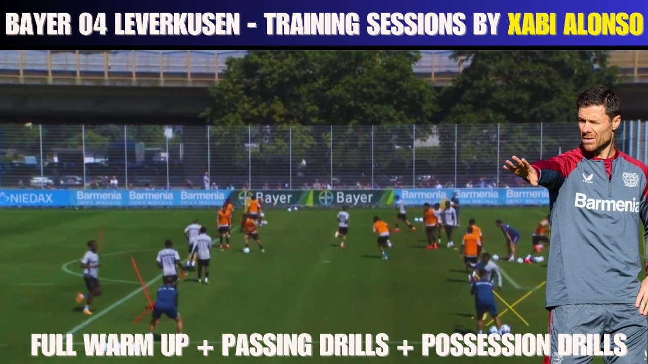 🎯Full Warm Up + Passing Drills by Xabi Alonso  / Bayer 04 Leverkusen
