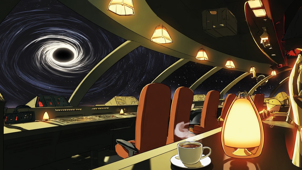 soft cosmic jazz in a café beyond time