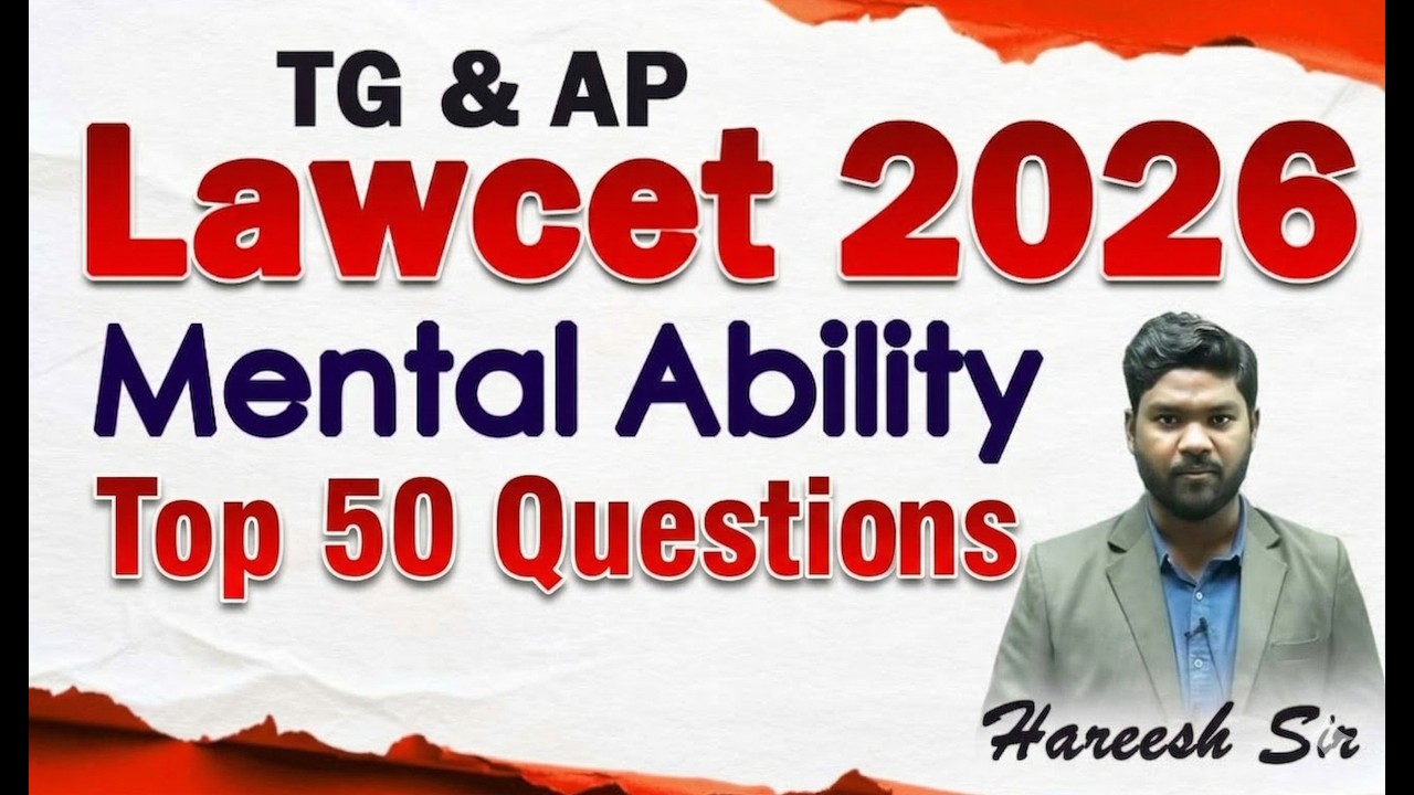 Mental Ability Top 50 PYQs for TG & AP Lawcet 2026 | Lawcet Adda |