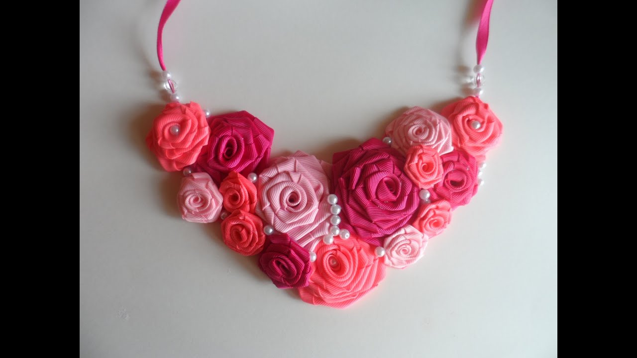Мастер класс : Ожерелье с Розами / Master class : Necklace with Roses