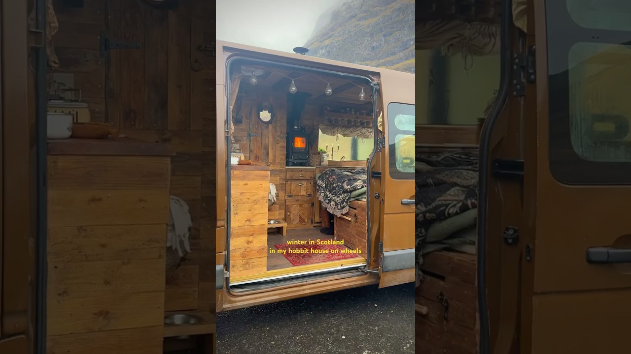 Winter in My Cosy Hobbit Van ❄️  