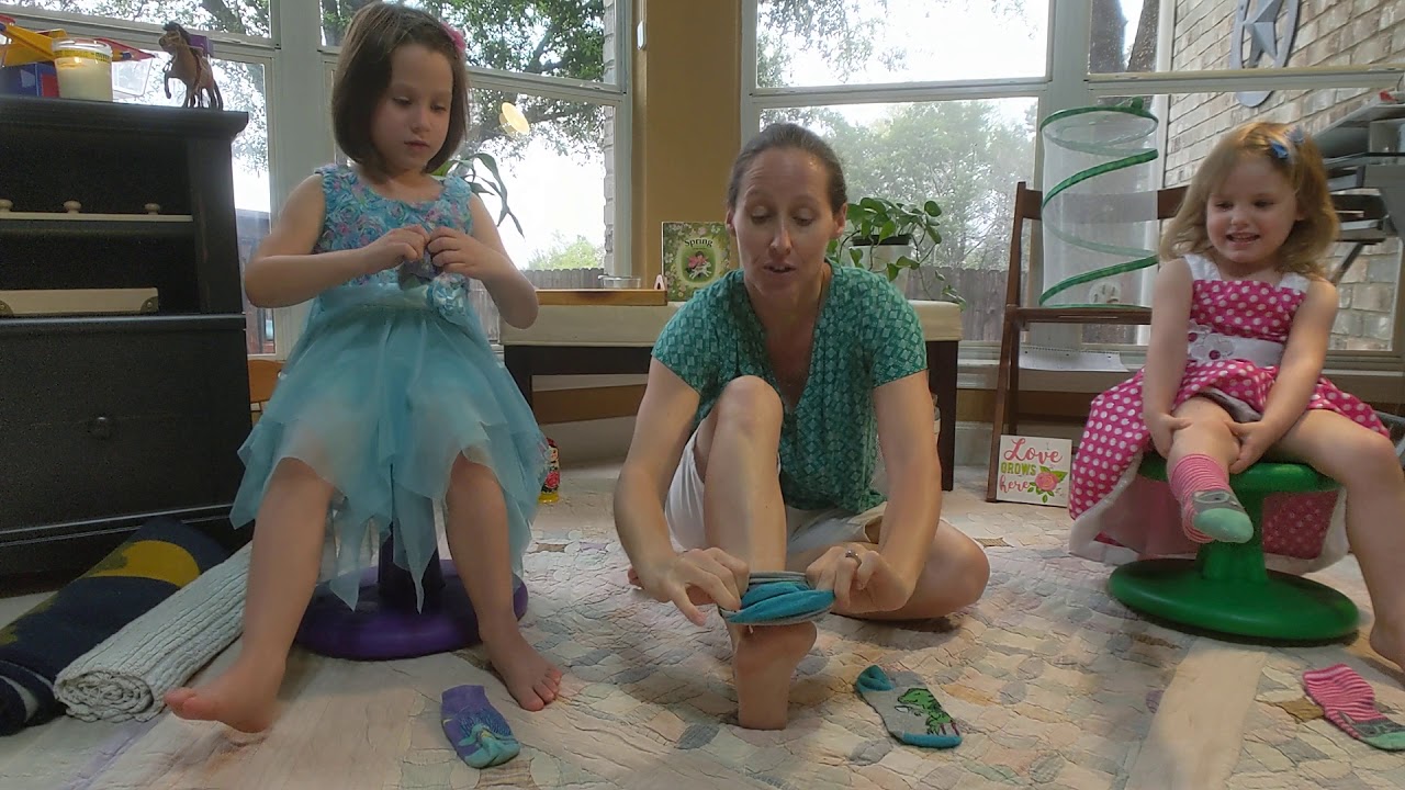 Practical Life- putting on socks
