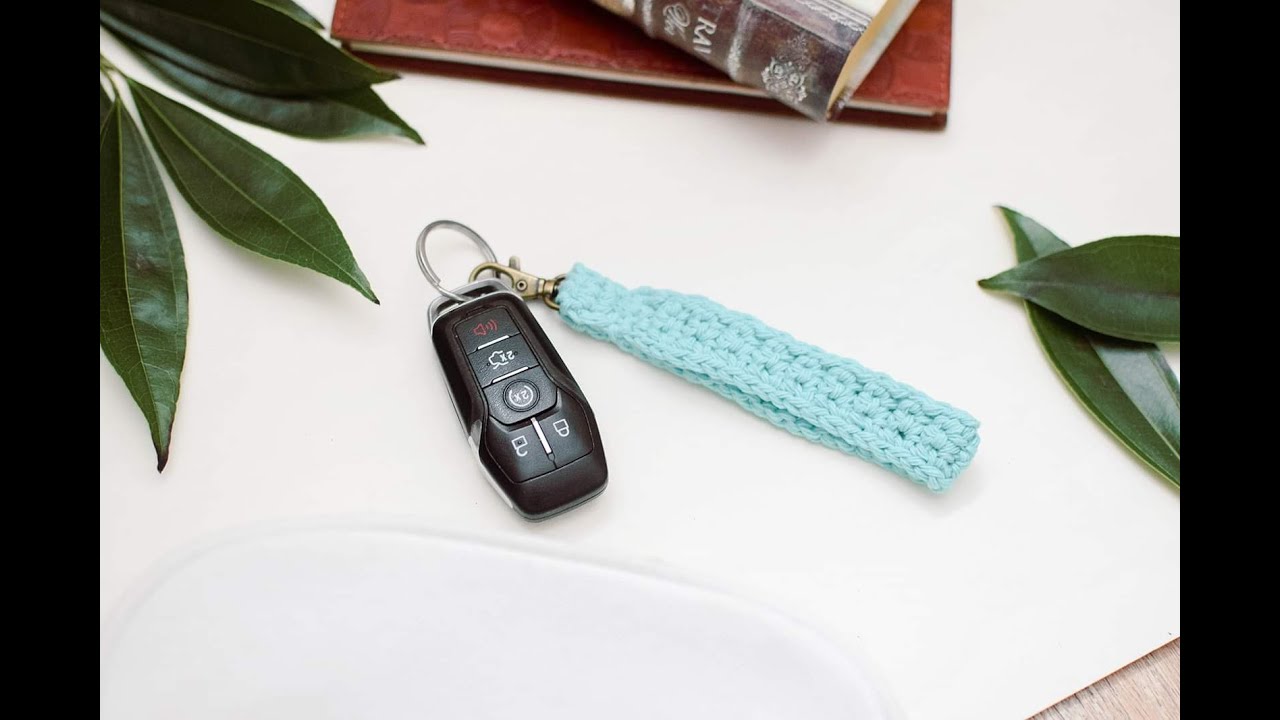 Crochet Wristlet Strap, Easy Crochet Wristlet Strap, Crochet Keychain, Crochet Wrist Strap, Beginner