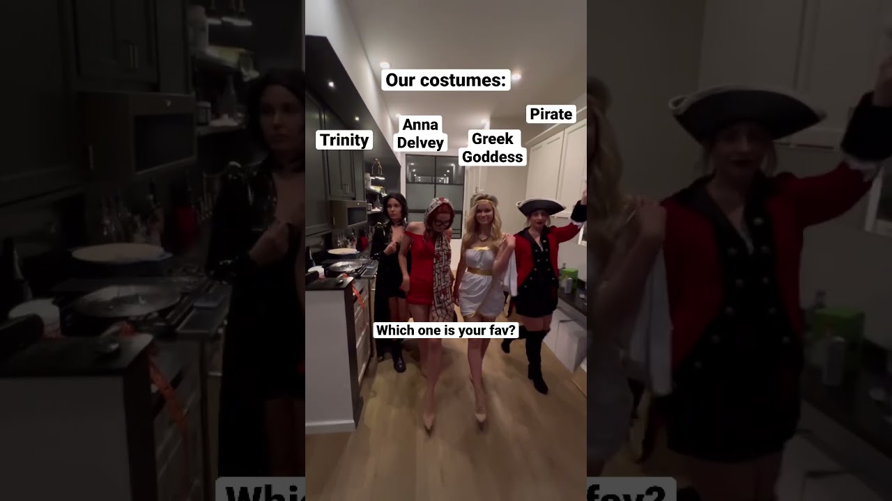 Halloween costume ideas (Trinity, Anna Delvey, Pirate, Greek Goddess) 