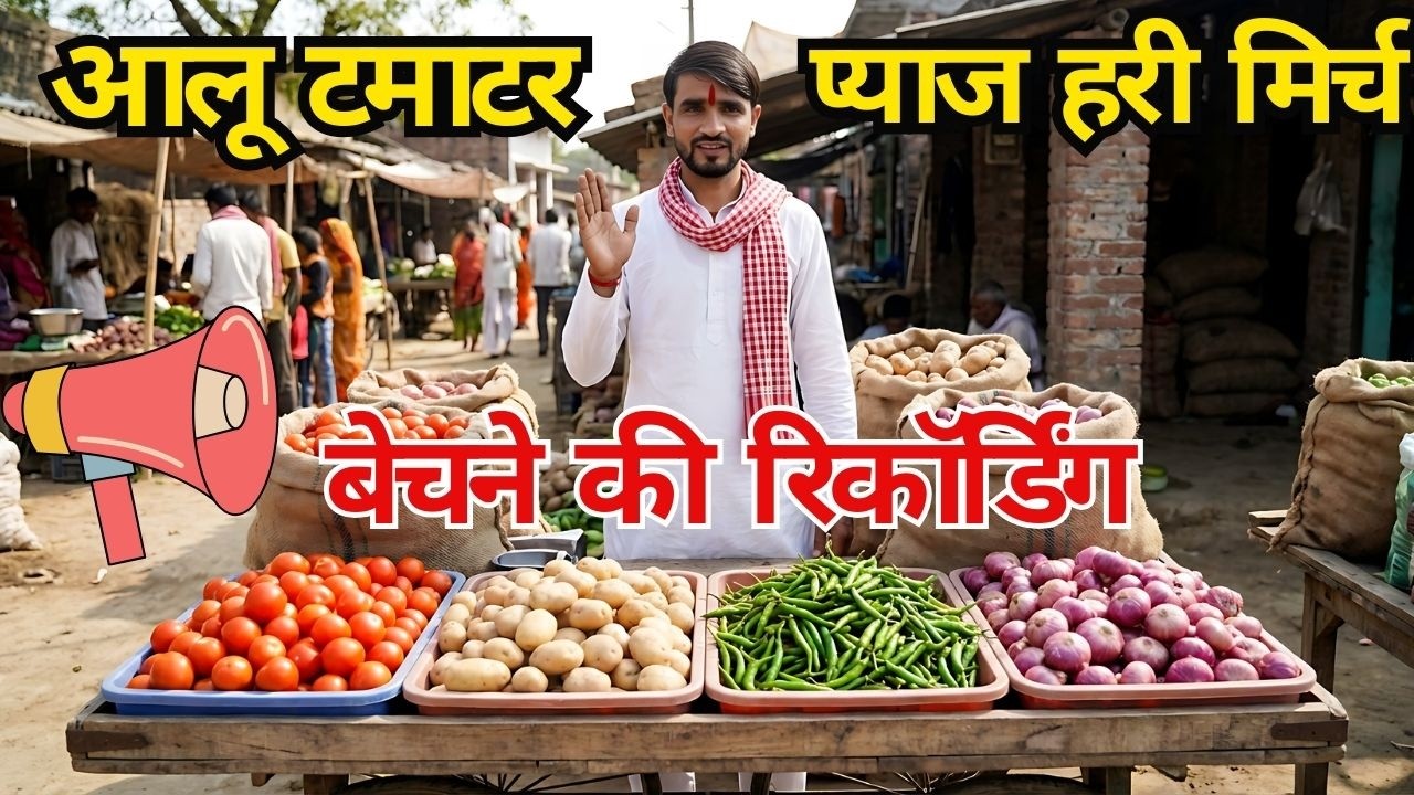 🎤 सब्ज़ी प्रचार ।आलू टमाटर प्याज हरी मिर्च  सब्जी बेचने वाला प्रचार 2025