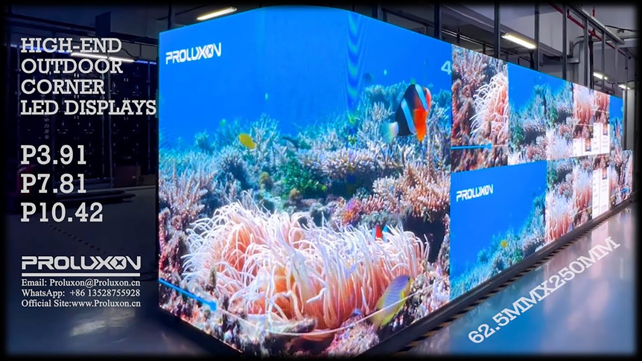 Outdoor Corner LED Display Screen with Energy-efficient, 3D Naked Eye, Curve Angle Digital Billboard
