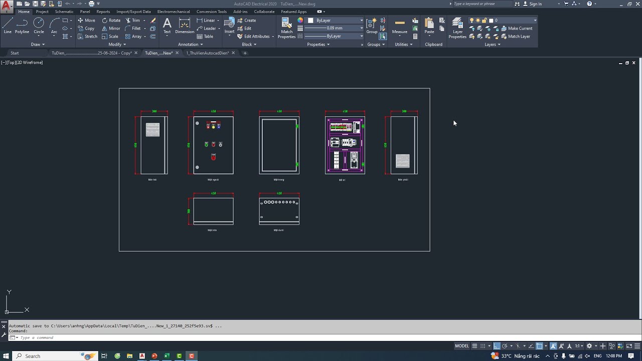 Hướng dẫn vẽ tủ điện PLC, khoét lỗ lắp thiết bị chính xác