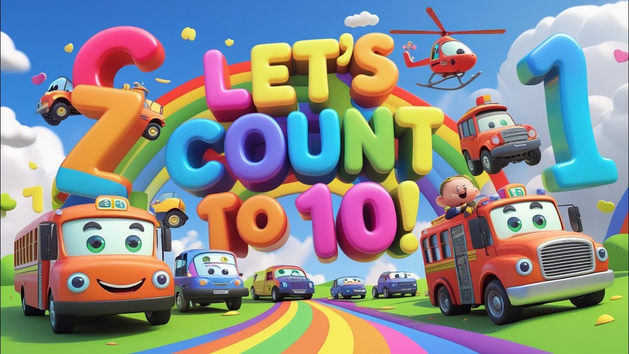 Counting 1 to 10 with Vehicles | Numbers Song for kids