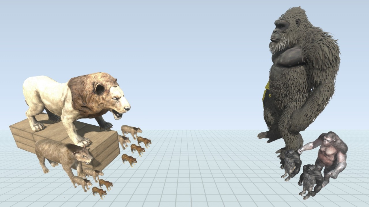 Mutant Primates Fights in Plants Arena | Lion King vs KONG 2024 - Animal Revolt Battle Simulator