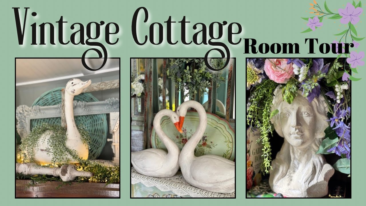 A Vintage Cottage style room tour #vintagedecor #cottagecore #thrifteddecor