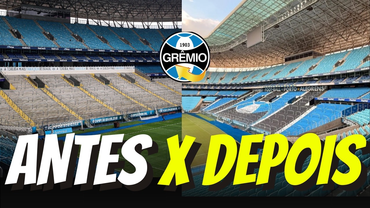 💥😱 UM ABSURDO! Veja como EST&Aacute; FICANDO a NOVA PINTURA da ARQ. NORTE da Arena do Gr&ecirc;mio!