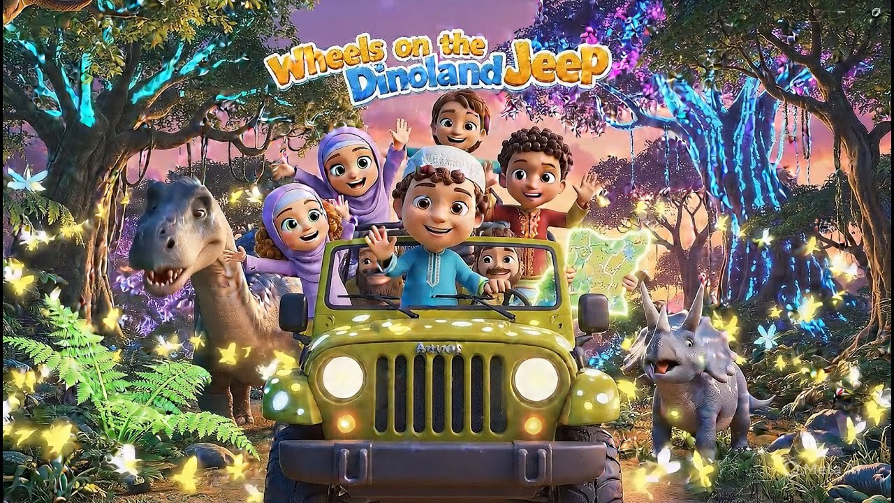 Wheels on the Dinoland Jeep 🚙🦖 | Muslim Family Adventure! | Islamic Kids Songs | Mini Momin&acute;s DeenTv