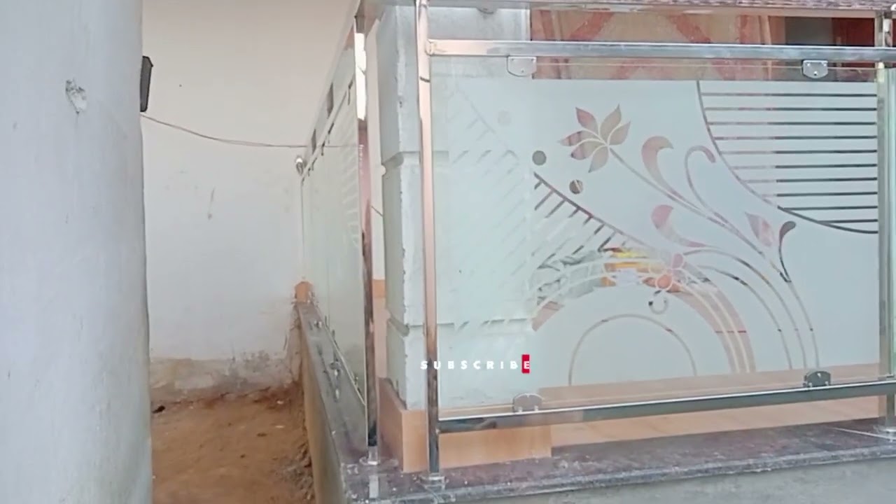 Sitout railing design #glass and single door 💥 model youtube karnnaadaka, virajpet,chamayil,