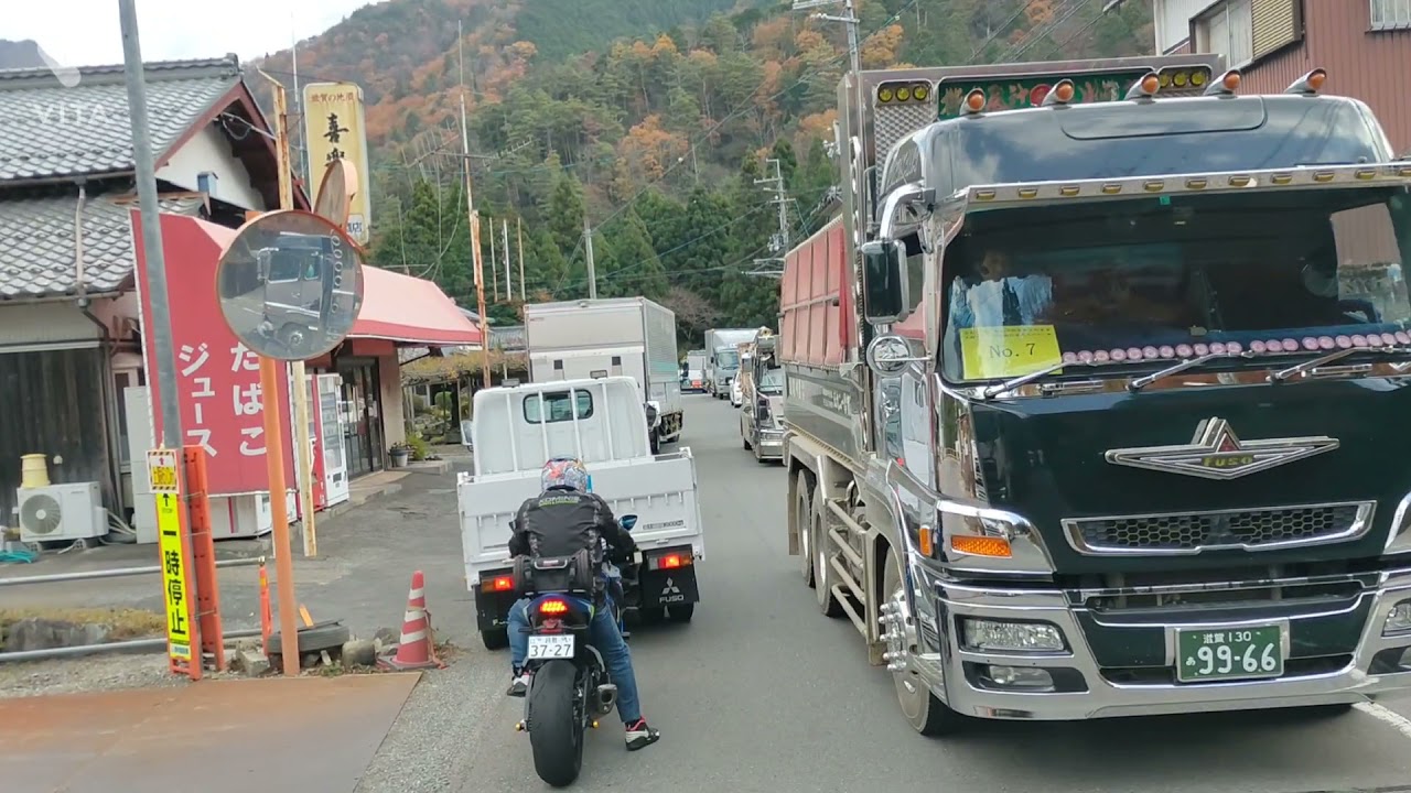 酷道石榑峠421号大型トラック大渋滞!!激狭脱輪区間攻略法!?!