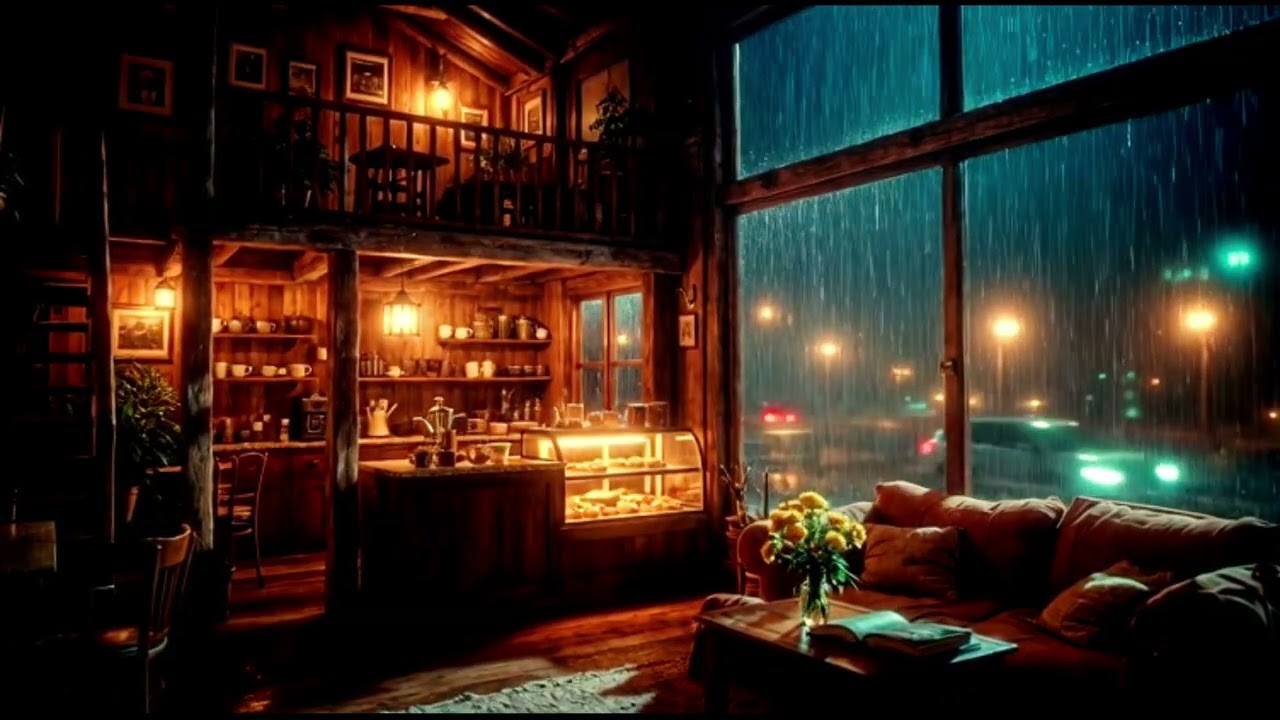 4K Smooth Jazz Coffee Shop 🎶 Calm Piano Music for Study, Reading & Relaxation