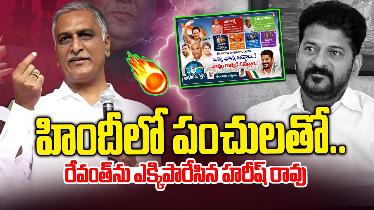 రేవంత్ ను ఎక్కిపారేసిన హరీష్ రావు 🔥🔥 | Harish Rao Hindi Speech On Revanth Reddy | News Line Telugu