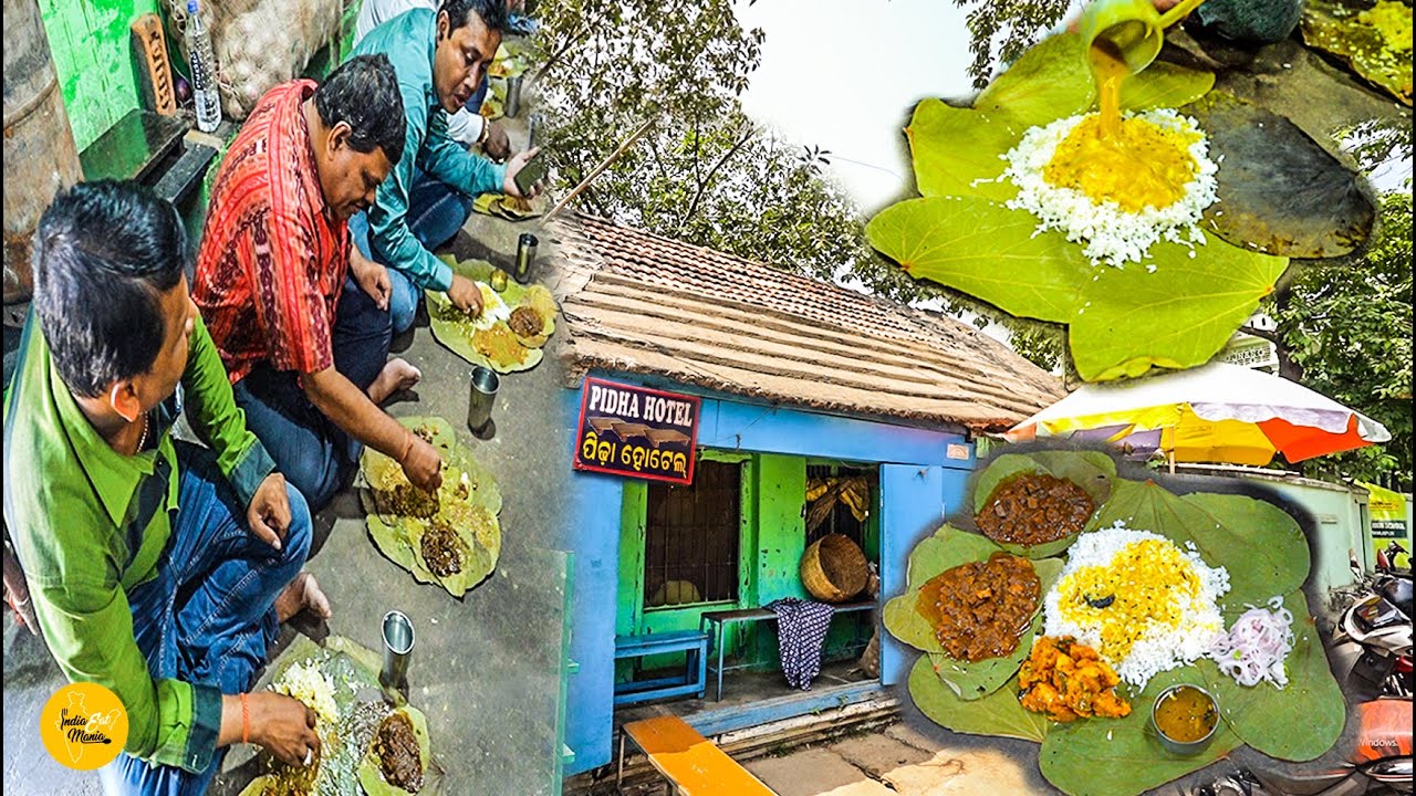 Brahmapur Most Legendary Pidha Hotel Ka Odisha Style Mutton Rice Thali Rs. 100/-  l Odisha Food Tour