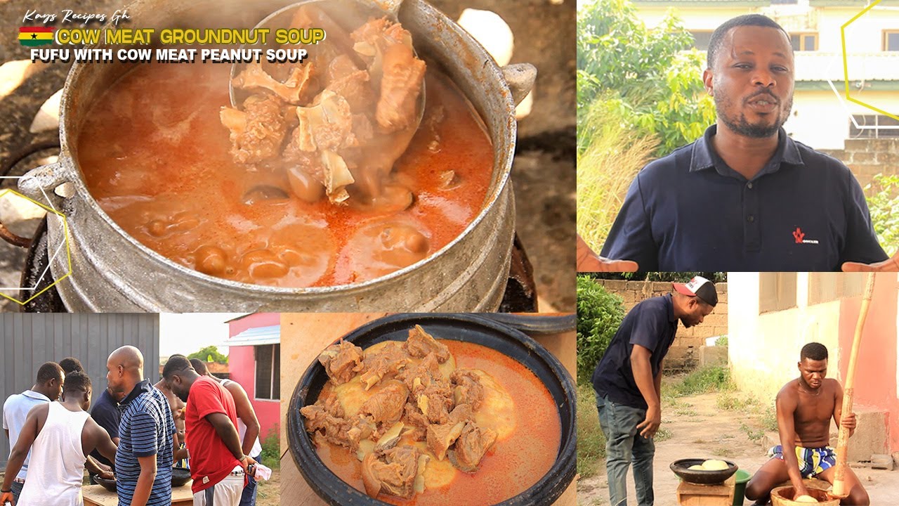 Let's Prepare The Best But Simple  Cow Meat Groundnut or Peanut Butter Soup / Kay Nkatenkwan Papabi