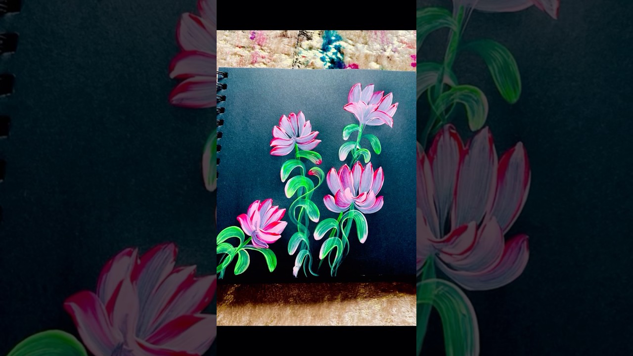 When red meets white 3D pink happens #art #floralart #trending #shorts