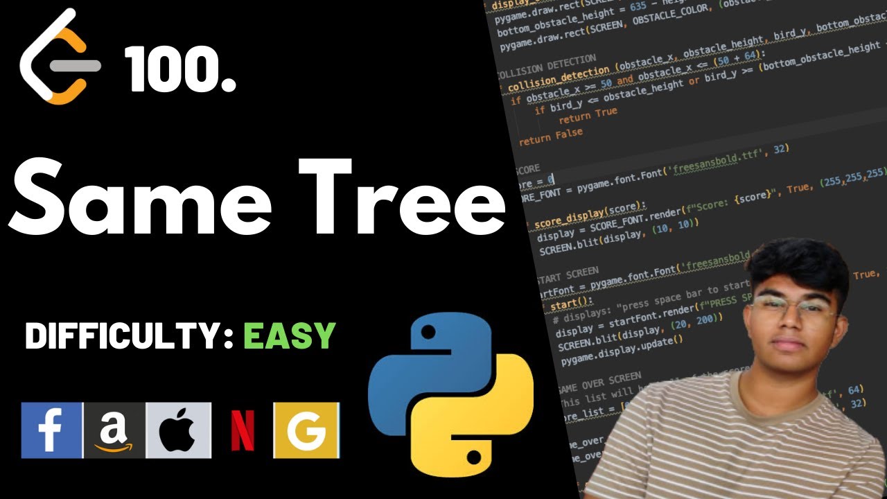 Same Tree | Leet code 100 | Theory explained + Python code | July Leet code challenge