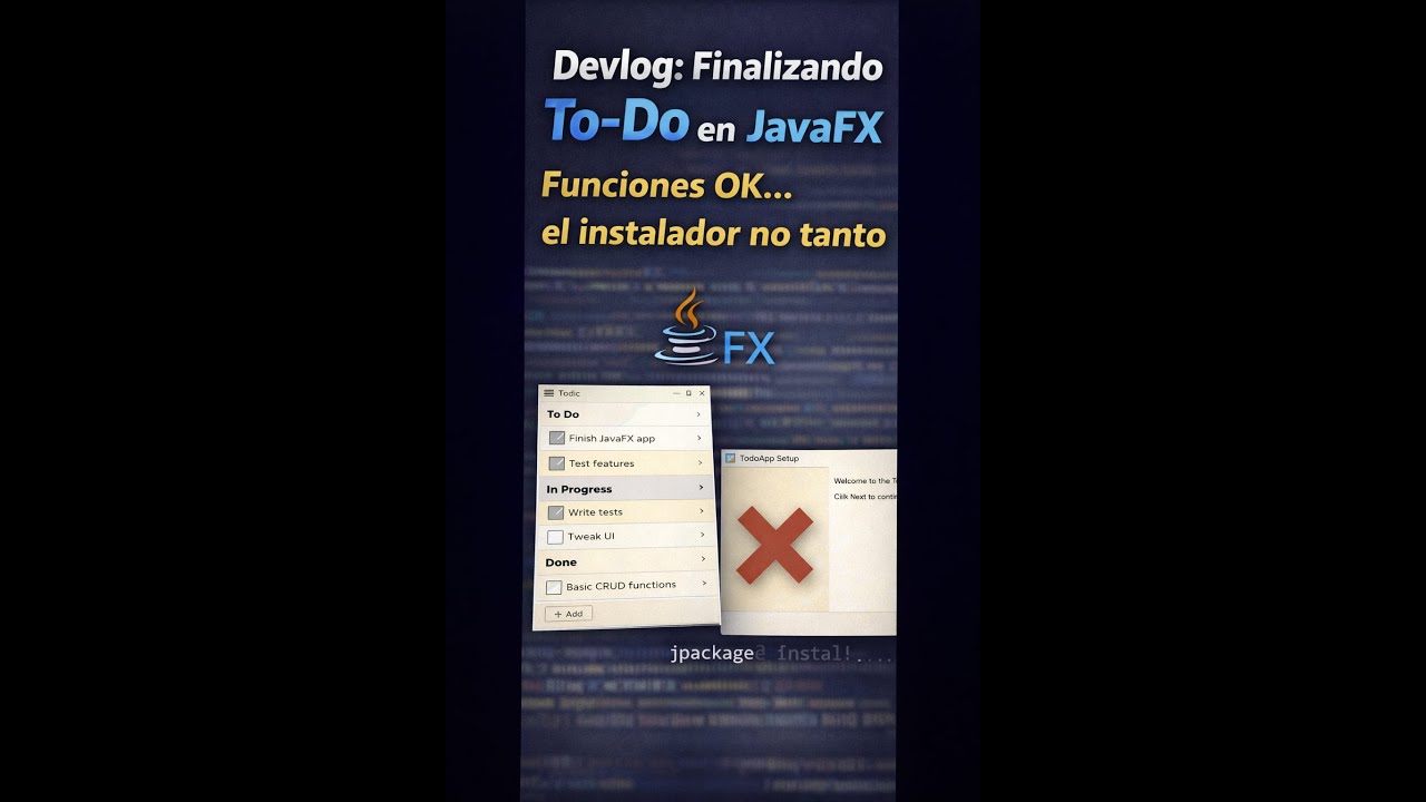 Casi lista la To-Do en JavaFX… salvo el instalador