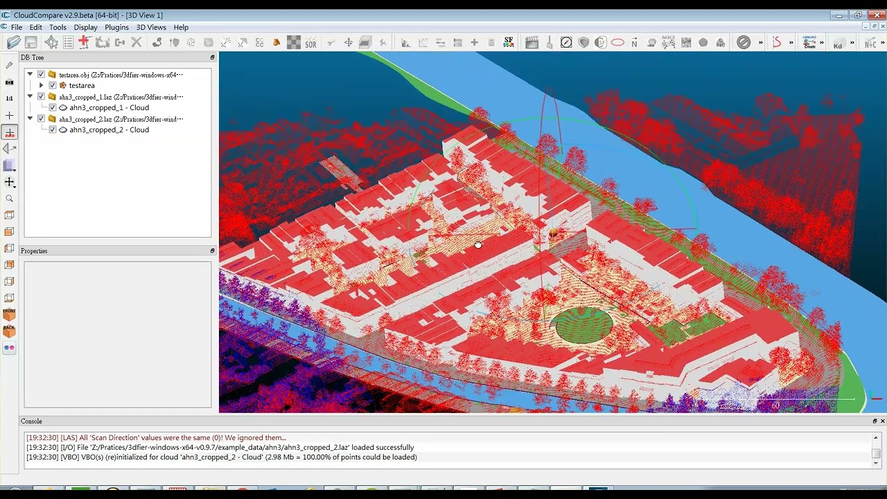 Overlap OBJ and Las files using CloudCompare
