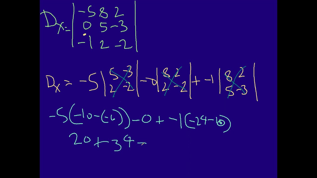 Cramer's Rule 3 Variables