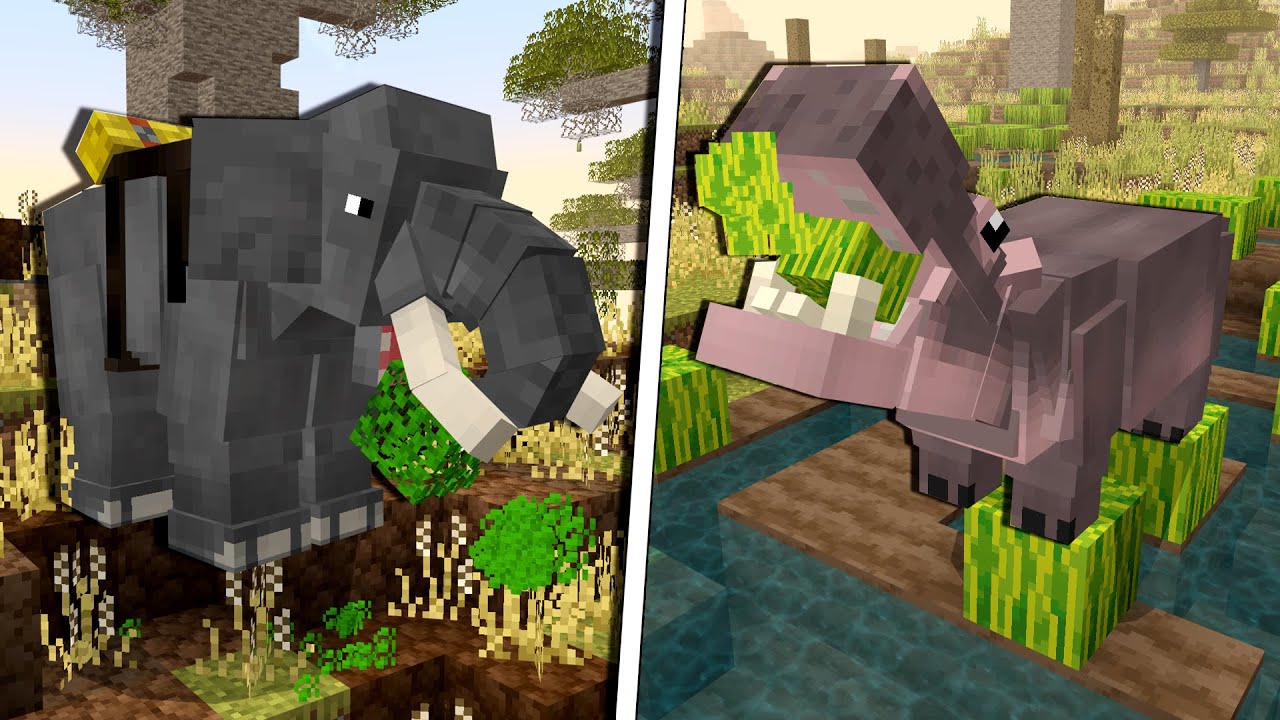 Liburan Kebun Binatang dengan Addon Hewan Afrika Keren Di Minecraft PE