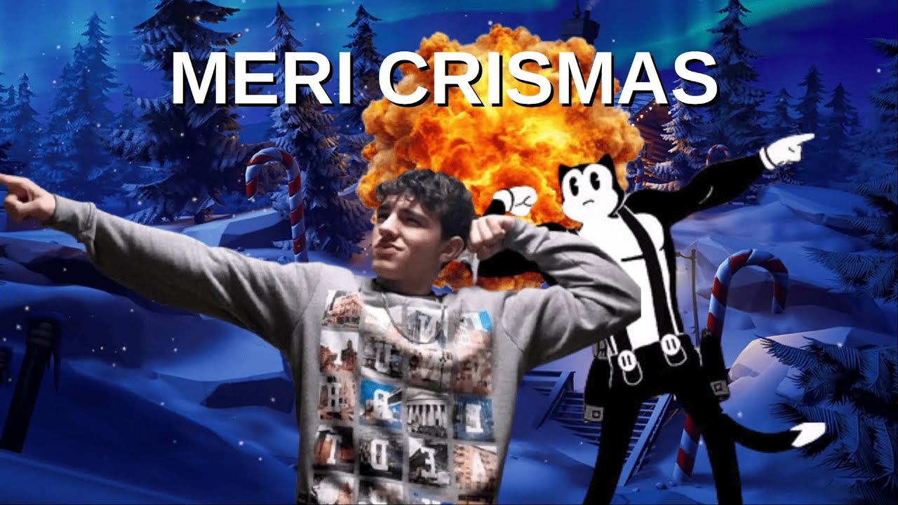 Dos tontos celebrando la Navidad en Fortnite