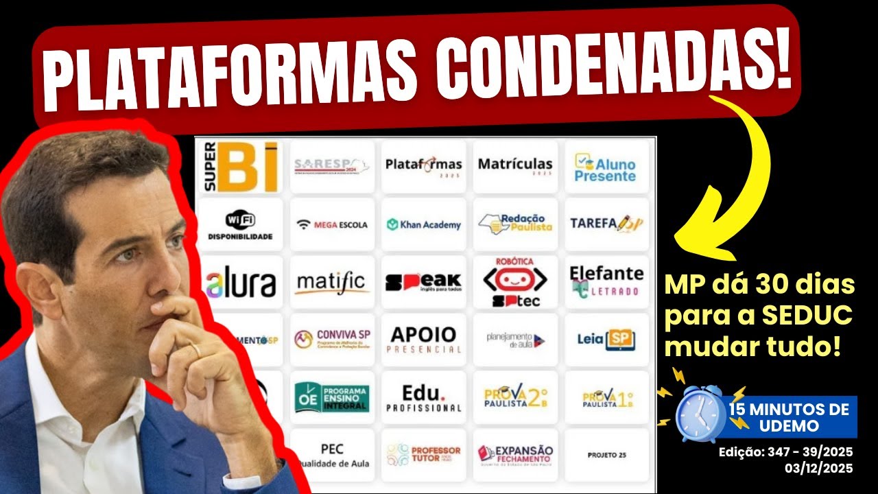 ⚠️ Plataformas Condenadas! MP dá 30 dias para a SEDUC mudar tudo!