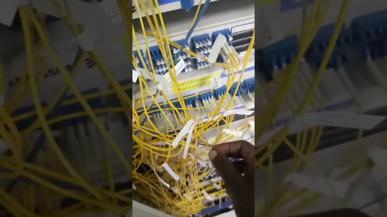 Fiber Cross connection at a live data center.