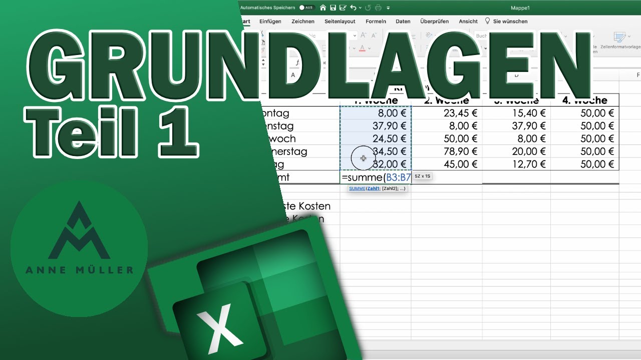 Der einfache Einstieg in Excel - Teil 1