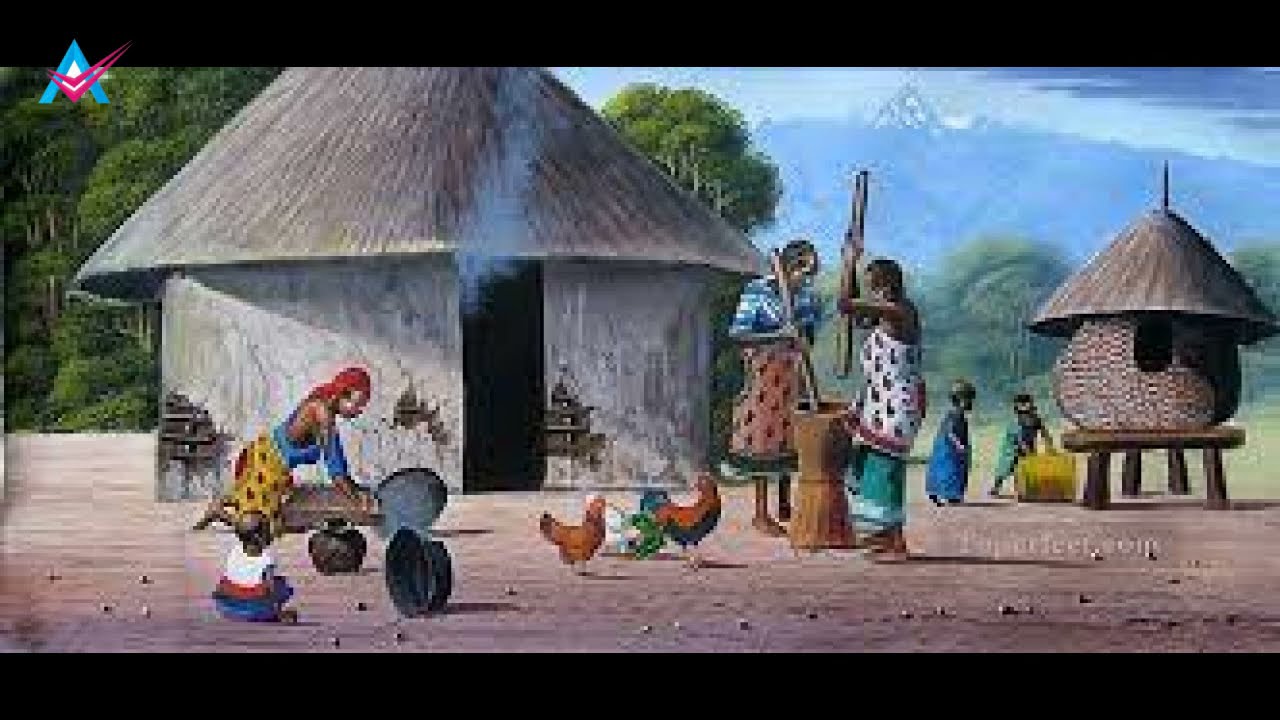 African Village Paintings_Traditional African Art Print.