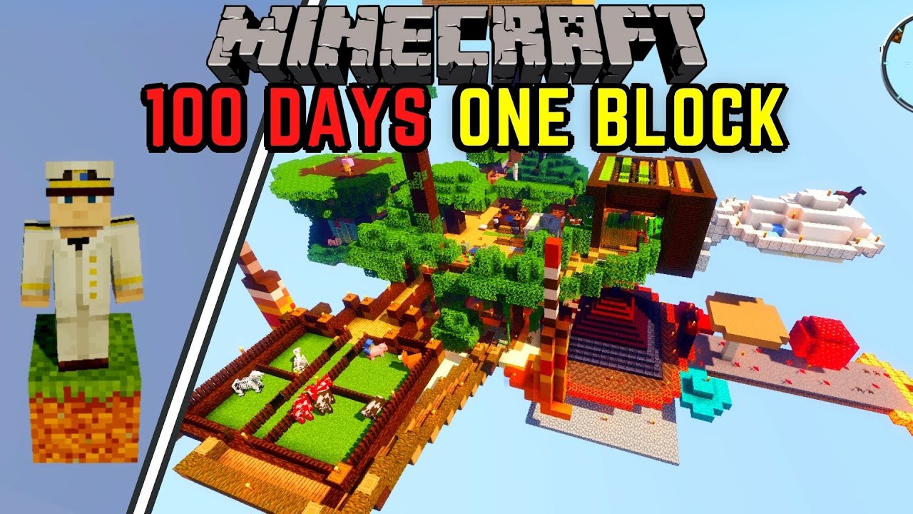 I Survived 100 Days in ONE BLOCK SKYBLOCK in Minecraft Hardcore | Our Lord and Savior Upside Down T