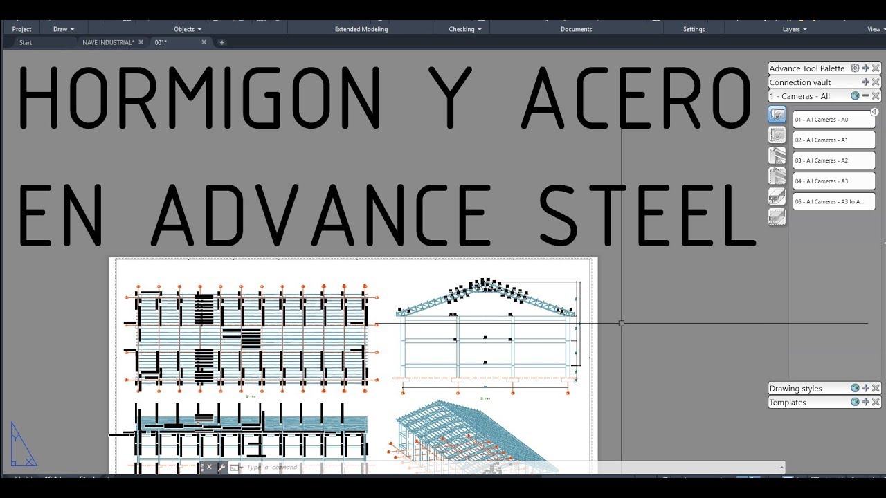 AUTOCAD ADVANCE STEEL NAVE INDUSTRIAL COMPLETA