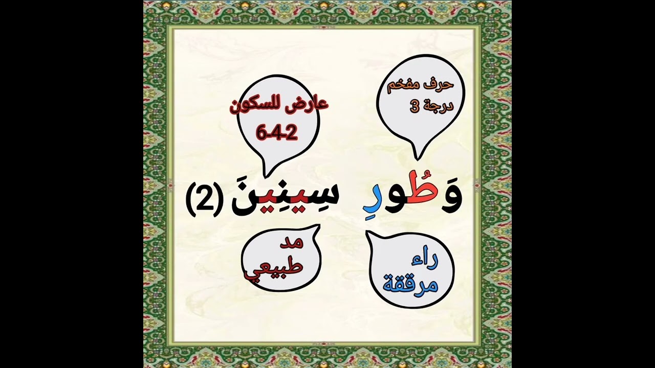 تلاوه وتلقين واستخراج أحكام مع التفسير[سورة التين]👍