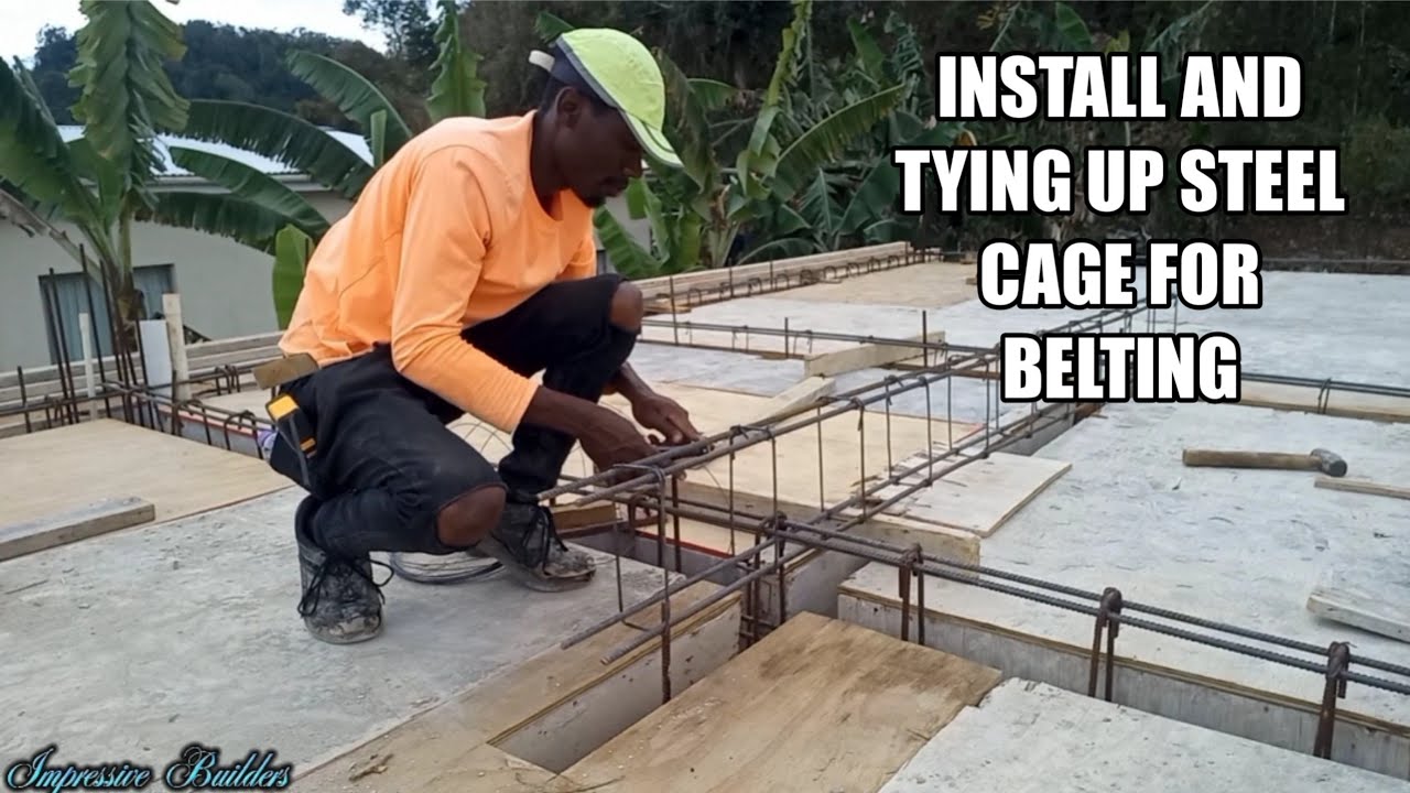 Install & Tying up the Steel Cages for the Belting #steelfixing