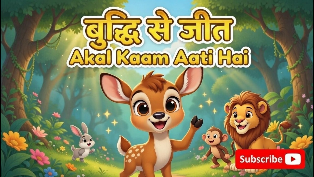 चालाक हिरण और शेर की कहानी | Smart Deer vs Lion|  🦌🐯 | Smart Deer Moral Story in Hindi | Kids Story