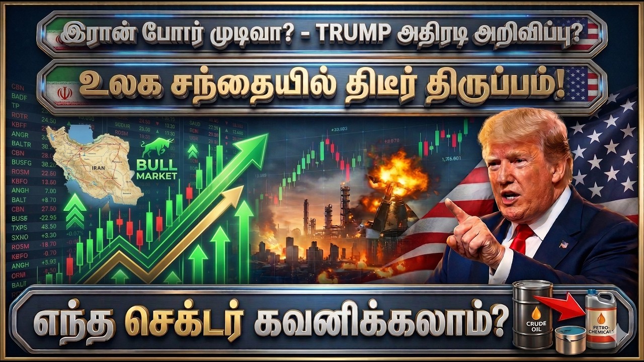 இரான் போர் முடிவா? - TRUMP அதிரடி அறிவிப்பு? | உலக சந்தையில் திடீர் திருப்பம்! | Nifty Tomorrow?