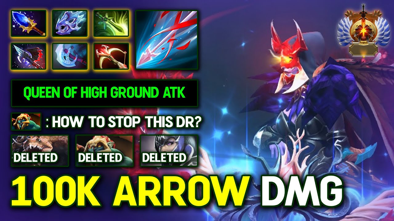 EPIC 100K FROST ARROW DAMAGE CARRY Drow Ranger Max Attack Speed Build 100% Just Stand & Multishot