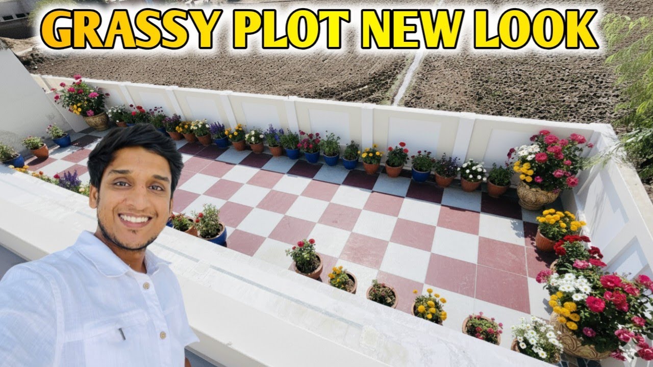 My Home Grassy Plot New Look👍💞Tuff Tile Laga Rhy👌😍Grass Khtam Kr Rhy👍