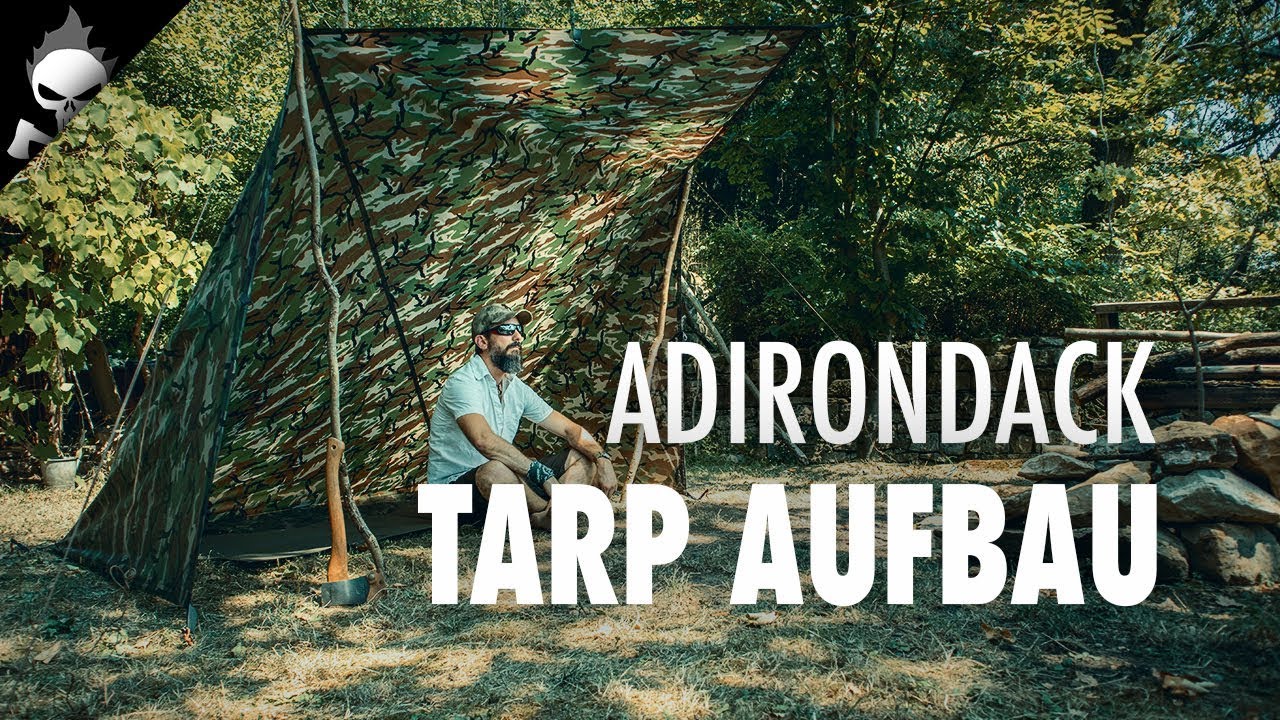 ANLEITUNG + TIPPS für Tarp Aufbau Variante Adirondack, Lean-To // Trekking, Wildcampen, Bushcraft